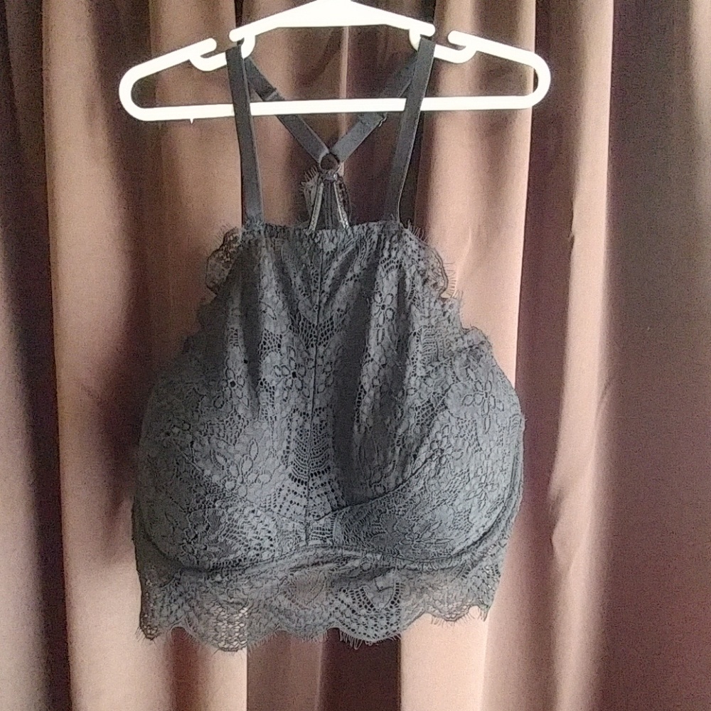 PINK by VS eyelash lace high-neck bralette